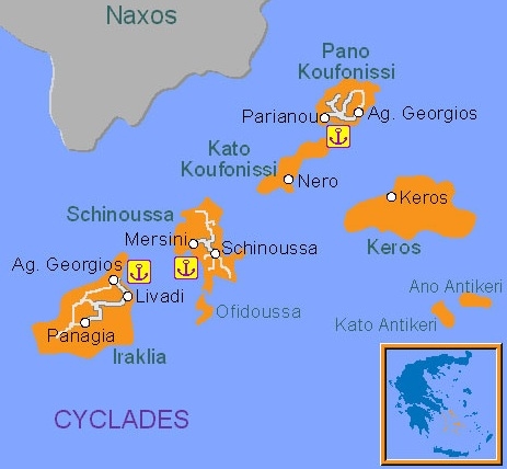 Small cyclades is a complex of islands with natural beauty