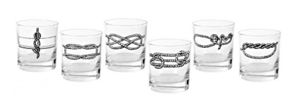 Set 6 glasses with knots